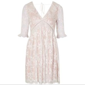 White and Pink Lace Dress